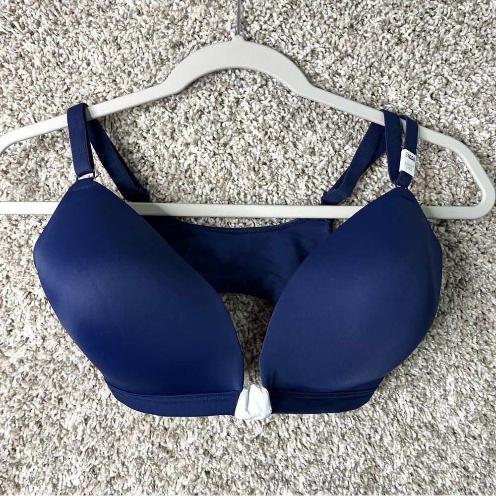 PINK Victoria’s Secret Bra Women’s 34DDD Blue Wear‎ Everywhere Lightly Lined NWT